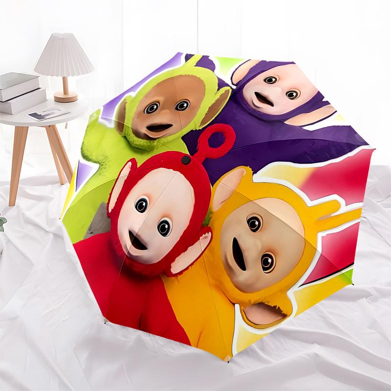 Teletubbies, Characters Automatic Opening and Closing, 8 rib Structure Portable Umbrella, Suitable for Men and Women in All Seasons  Perfect