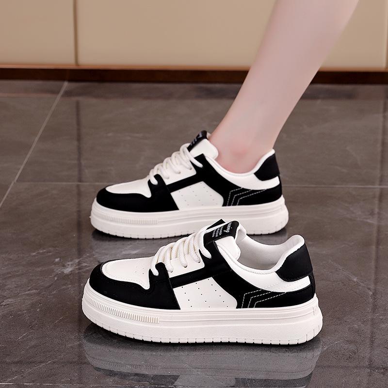 2025 Spring Little White Shoes New Korean Version Ins Female Students Platform Heightening Sports Board Shoes Casual Street Shot G7612