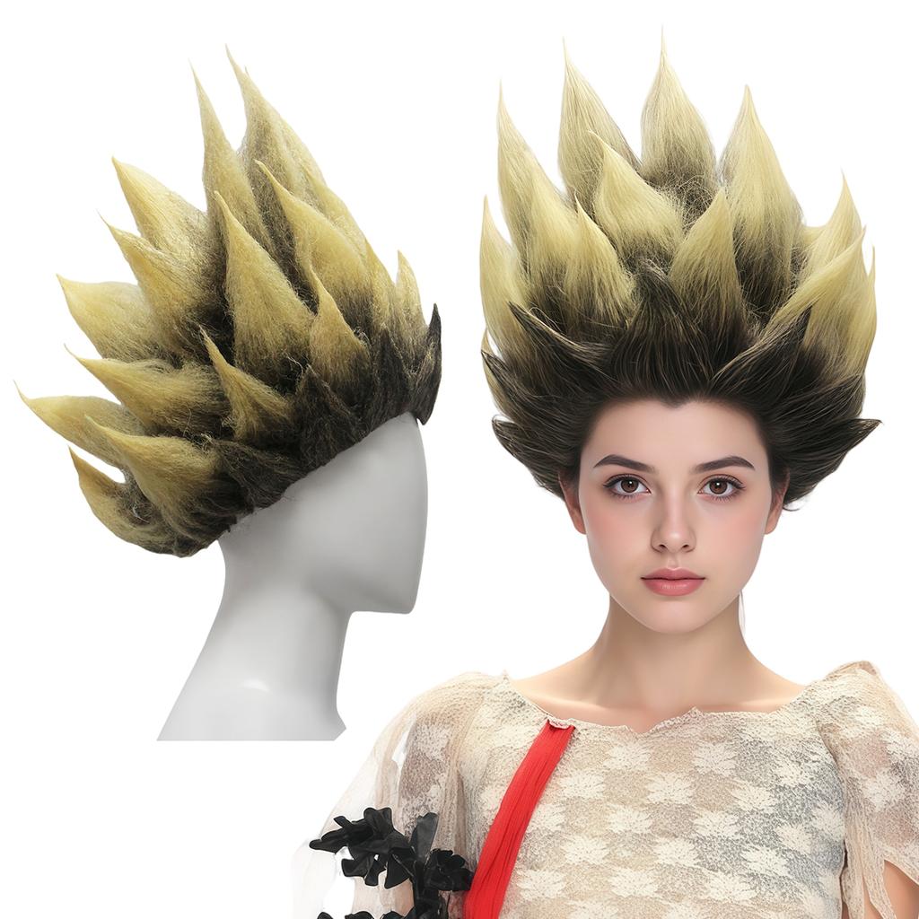 A variety of multi-color short straight anti-upturned pointed synthetic wig party entertainment wig holiday wig