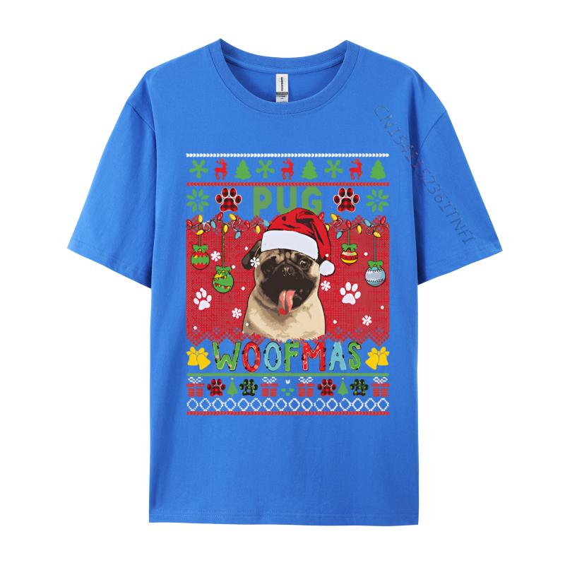 Pug Christmas Woof Santa Pug Matching Tshirt Graphic T Shirts 100 Cotton Breathable Tshirt Free Shippping Clothes