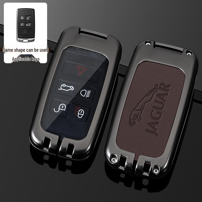Jaguar XFL/XEL/XJL/F-Pace/F-Type Key Case with Buckle - Premium Car Key Remote Holder