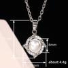 Huitan Rotation Design Women Pendant Necklace Imitation Pearl Elegant Wedding Engagement Accessories Inlaid Shiny CZ Jewelry