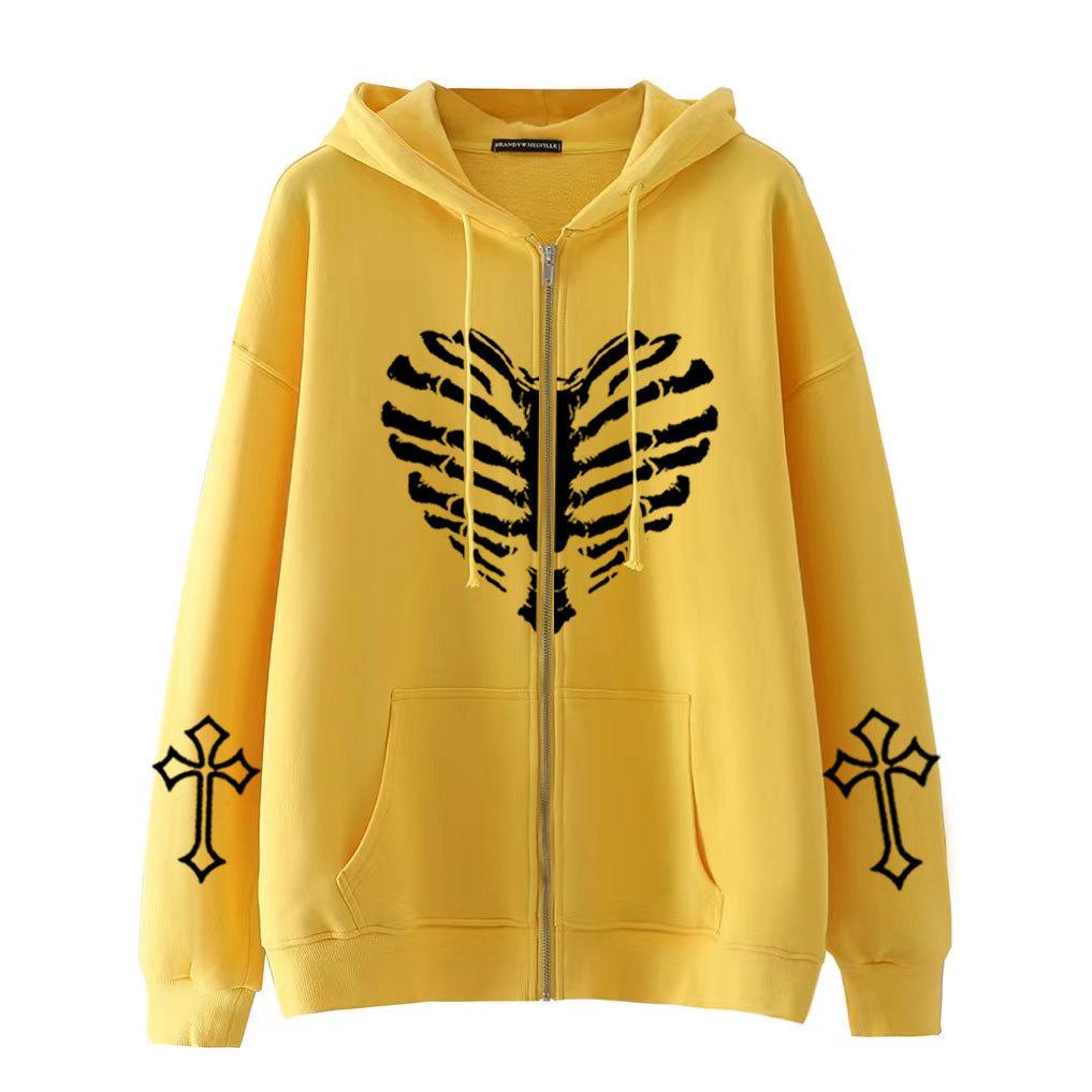 

Dark Hip Hop Gothic Harajuku Y2k Butterfly Zip Hoodie for Men and Women, Harajuku Jacket Sweater XXXL