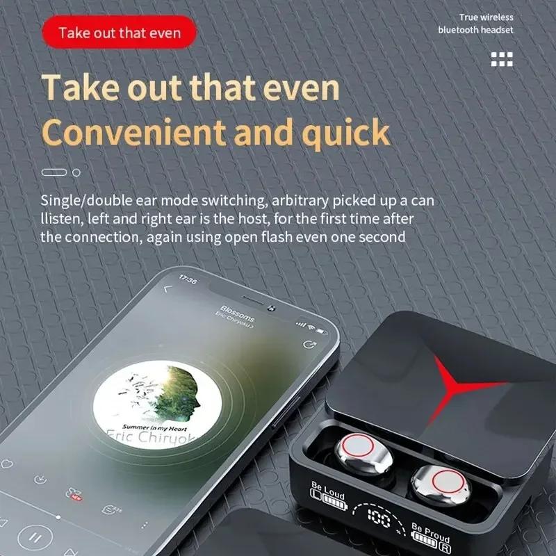 M90 Sport Earphones: Secure Wireless Fit,  IPX5 Waterproof, Easy Touch Control & Built-in Mic for Android/iPhone