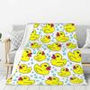 Custom Ultra-Soft Fleece Yellow Colorful Rubber Duck Pattern Throw Blanket Warm Flannel Blankets for Bed Home Couch Quilt