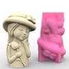 Cute Girls Pen Holder Pot Silicone Mold Epoxy Resin Mold Table Ornament Mold