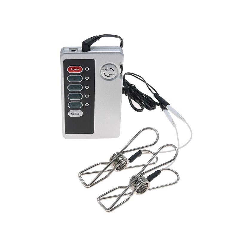 Electric Shock Pulse Sexy Nipple Clamp Labia Clip Strong Sex Toys SM Sex Tools Adult Supplies for Couples