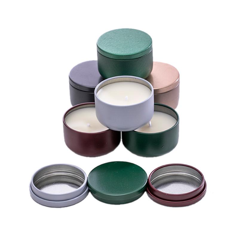 Nordic Minimalist DIY Soy Wax Candle Container - Solid Color Tin