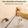 Interactive Long Extendable Pole Cat Toy with Artificial Feathers Pet Supplies for Cats Pet Toy