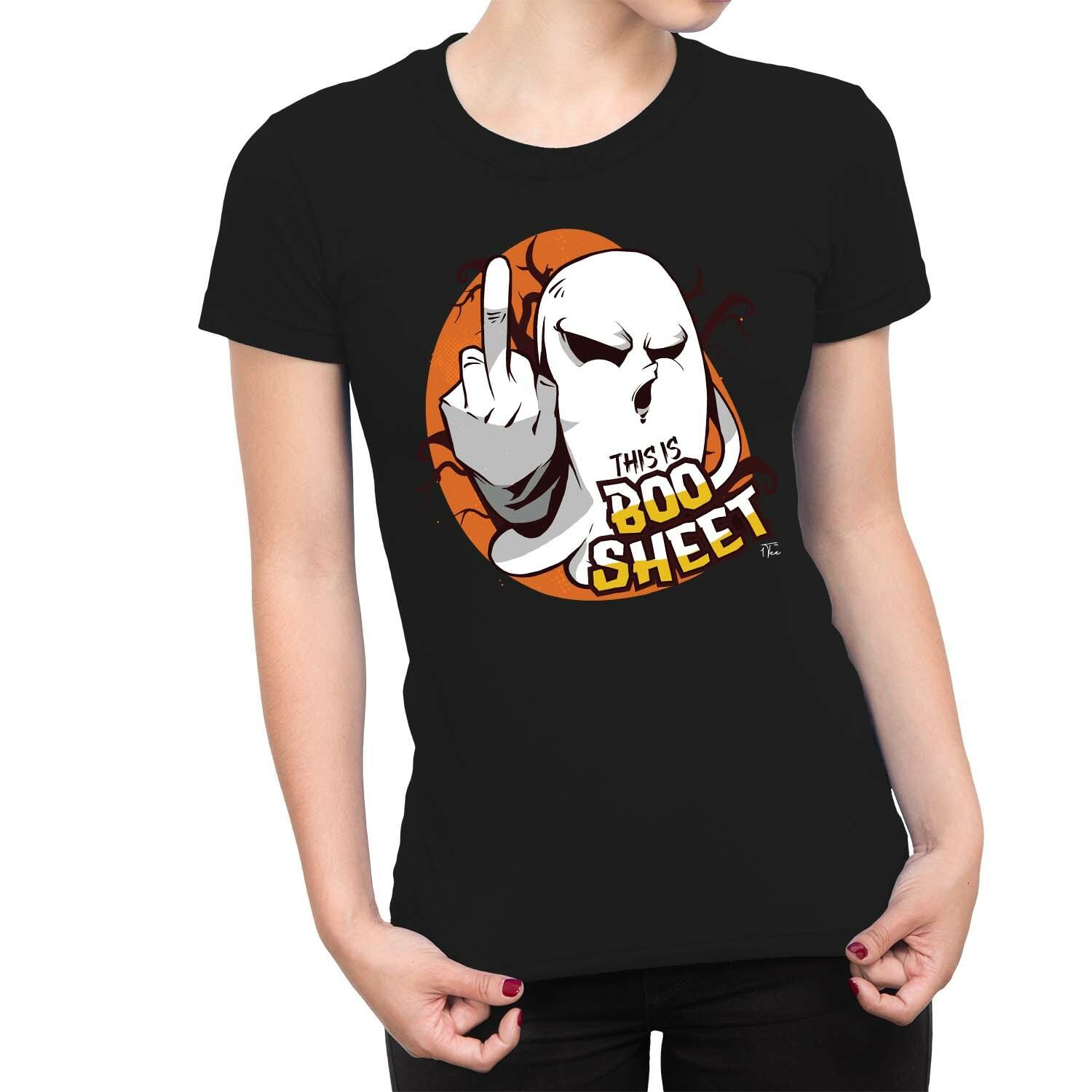 1Tee Womens This Is Boo Sheet Swearing Ghost T-Shirt M