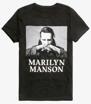 Marilyn Manson HANDTATTOO PORTRAIT 100% Baumwolle T-Shirt Herren T-Shirts Top NEU Authentisch & Lizenziert