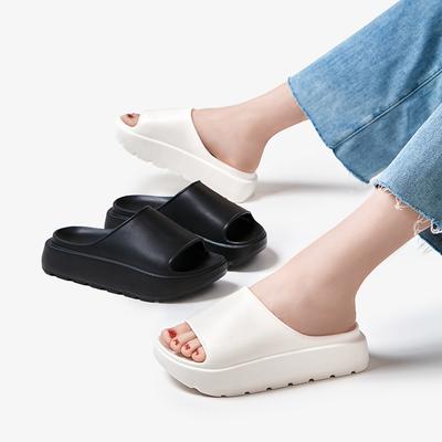 5 cm de espessura sola eva praia chinelos mulheres verão peep toe sandálias plataforma salto baixo slides sapatos unisex banheiro casa chinelos