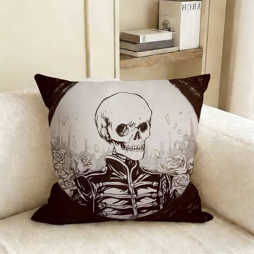 M-My C-Chemical R-Romance-S Band Pillow Cover Sofa Cushion Cover Home Room Decoration Children Gift Peach skin 18*18(CM)-1Pcs