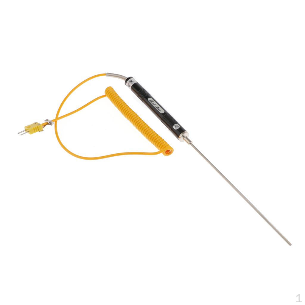 K-Type Thermocouple Temperature Probe, Stainless Steel Range -50 2m