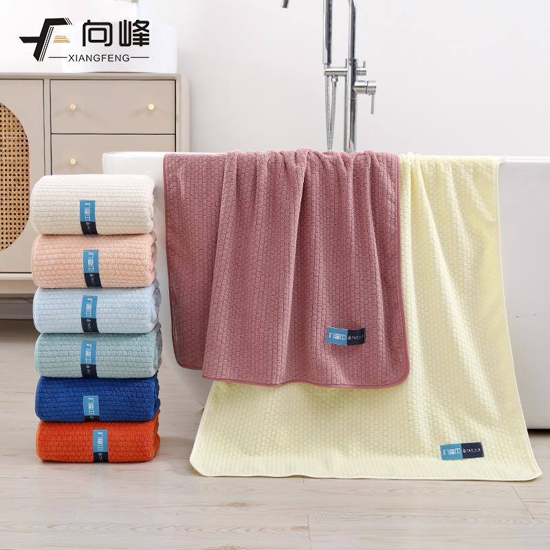 Towel Summer Thin 7 Coral Fleece Grade A Antibacterial Great Wall Grid Large Bath Towel Household Soft Absorbent Bath Towel