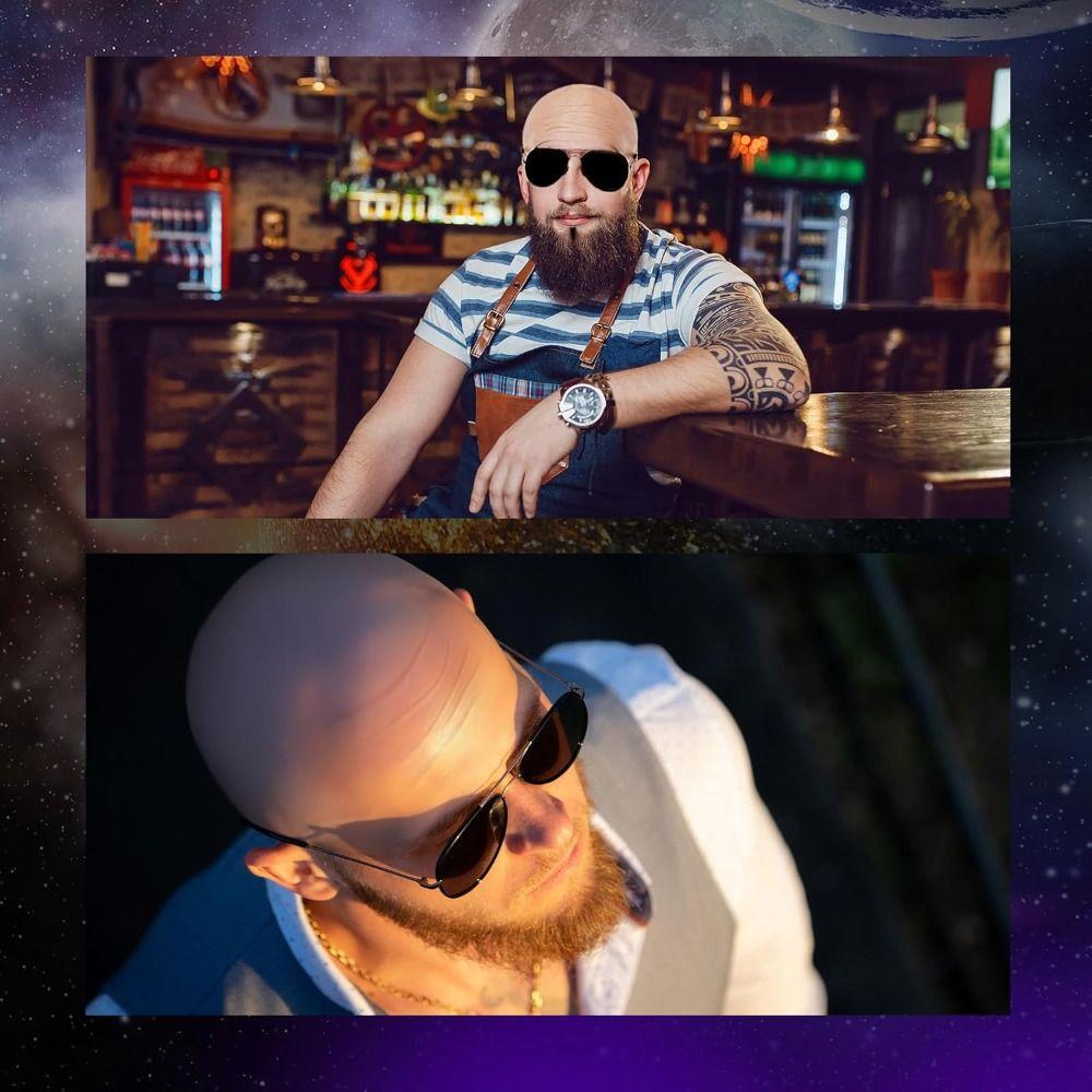 Nylon Latex Glatzenkappen Modische Glatzenperücke Kappe Neu Halloween Totenkopf Perückenkappe Erwachsene Männer