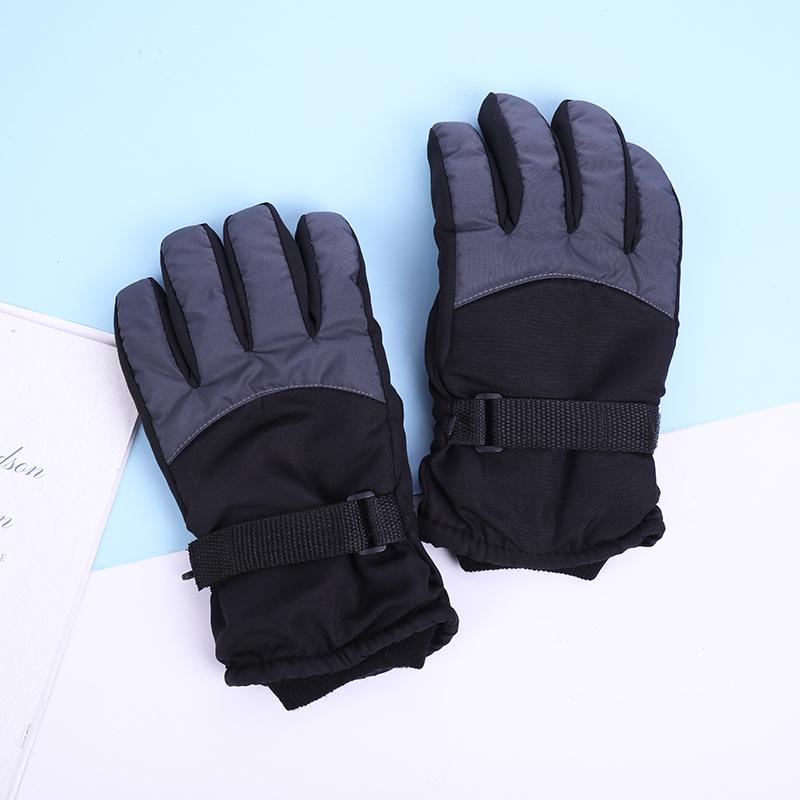 Cold-proof Warm Gloves, Winter Velvet Thickened Riding Men's Cycling Down Cotton Adult Ski Non-slip Gloves