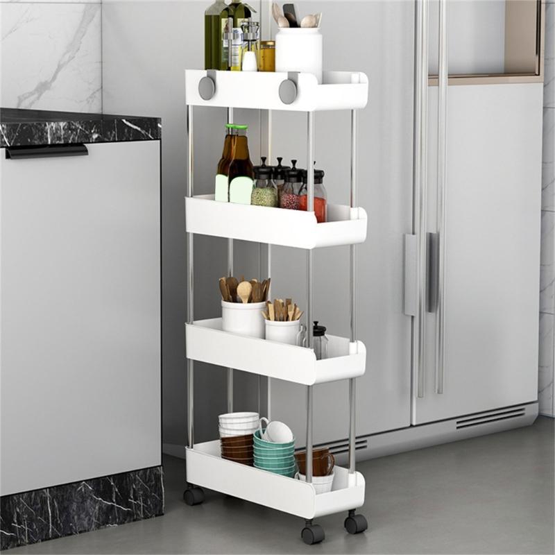 Versatile Rolling Storage Cart Practical Mobile Serving Trolley Functional Kitchen Storage Rack Kitchen Shelf