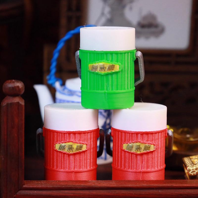 Miniature Dollhouse Chinese Nostalgic Scene Table Warm Kettle Miniature Food Toy Model Ornament For Doll Accessories
