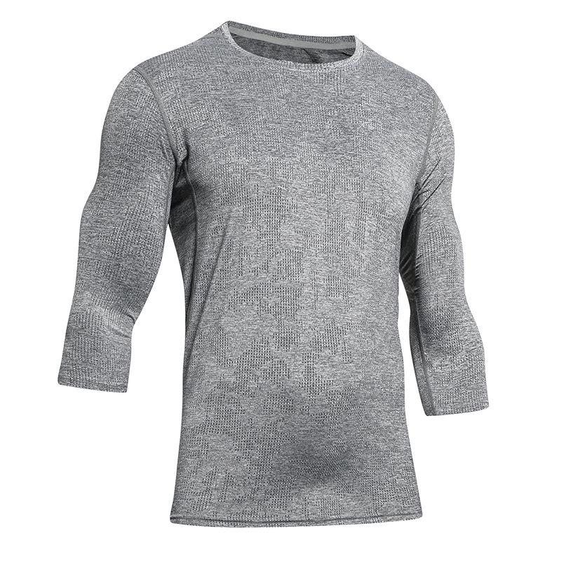 Men's Quick-Dry Three-Quarter Sleeve Basketball T-Shirt - Loose, European & American Style for Summer Outdoor Sports