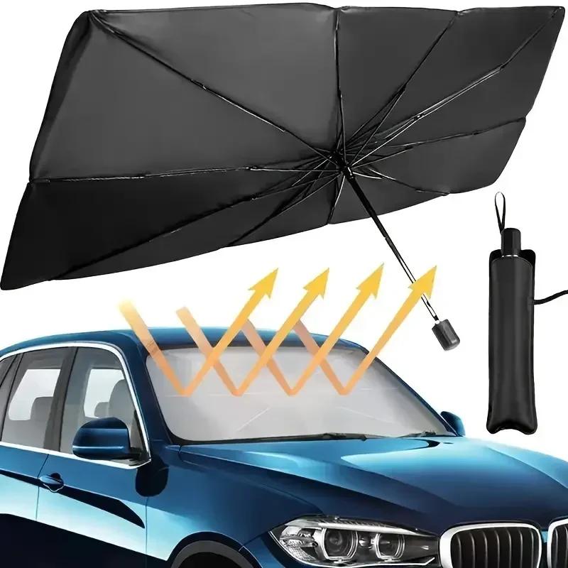 1pcs Itanium Silver Car Sunshade, Front Windshield Sunshade, Summer Car Sunshade, Protect Your Car from the Sun with This Portab
