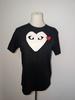 Mens Unisex Comme Des Garcons Black Printed T-shirt With Heart Embroidery... Unisex T-Shirt