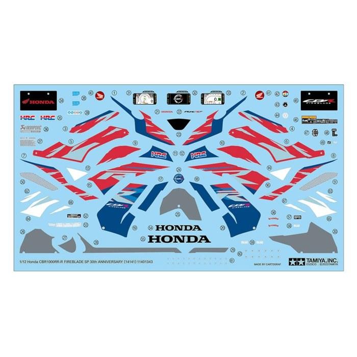 Tamiya 1/12 Motorcycle Series No.141 Honda CBR1000RR-R FIREBLADE SP 30th Anniversary Plastic Model 14141, 176mm Length