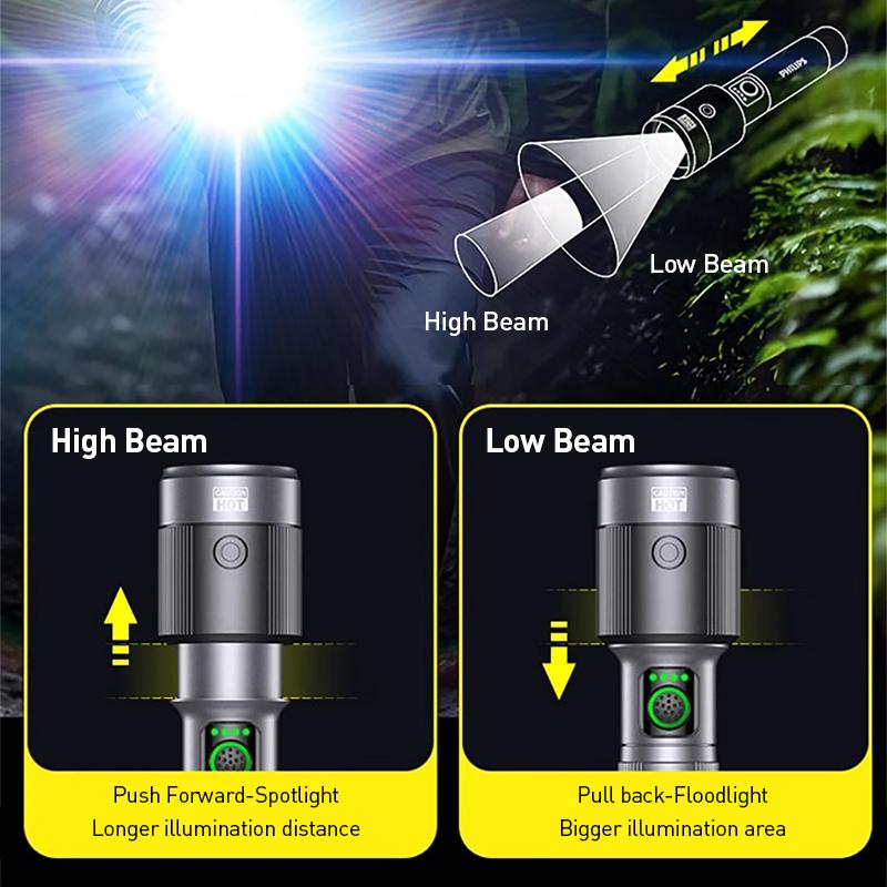 Philips Flashlight SFL2101P SFL2101P Telescopic Zoom Flashlight 1300 Lumens Beam Distance (Max) 800 Meters