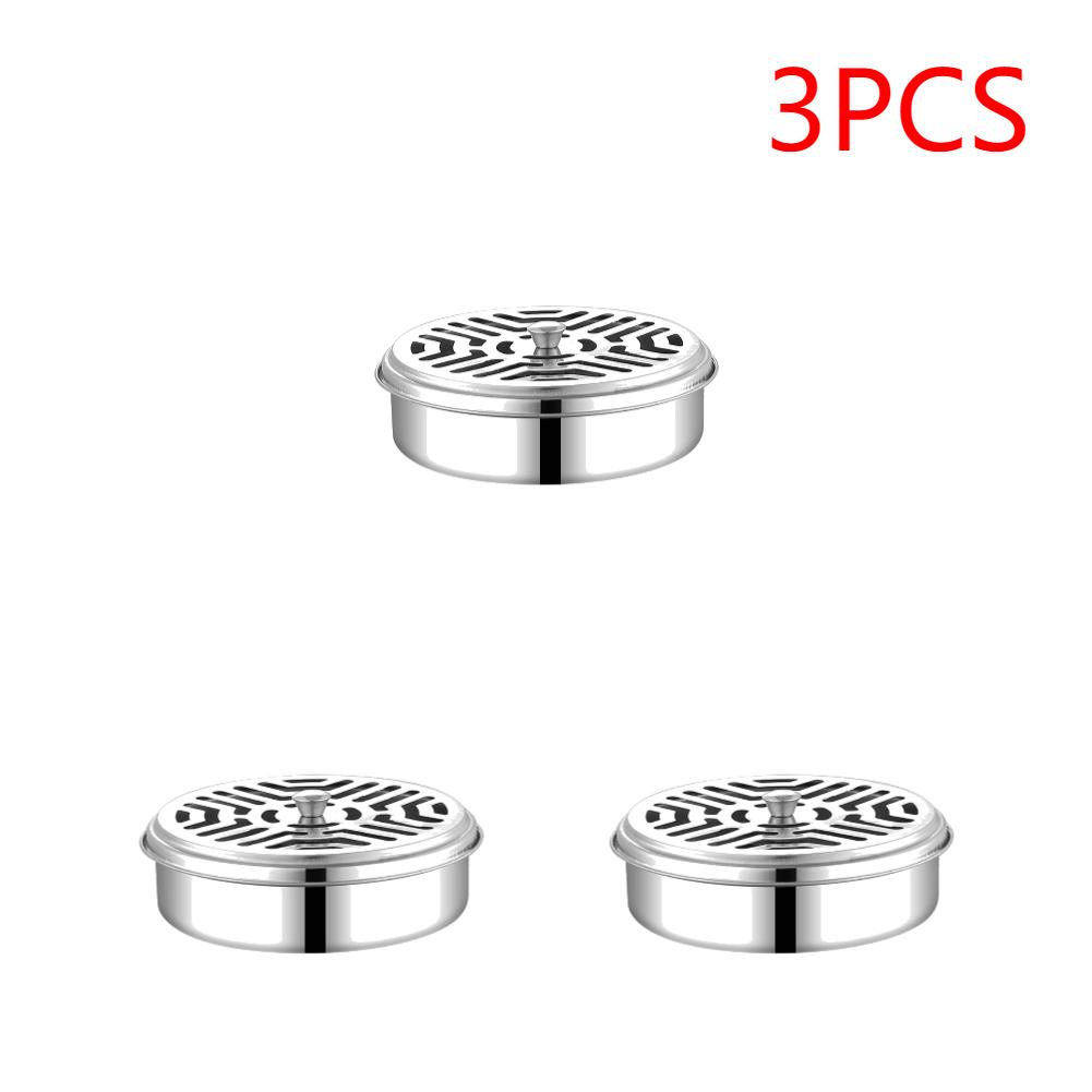 Mosquito Spiral Holder Box Stainless Steel Anti Mosquito Spiral Box with Lid Mosquito Coil Burner for Living Room Bedroom