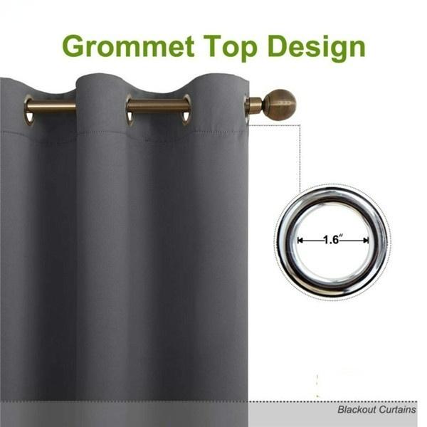 Modern Blackout Curtains for Window Treatment Blinds Finished Drapes Solid Color Blackout Curtains for Living Room Bedroom Grommet Top 1pc