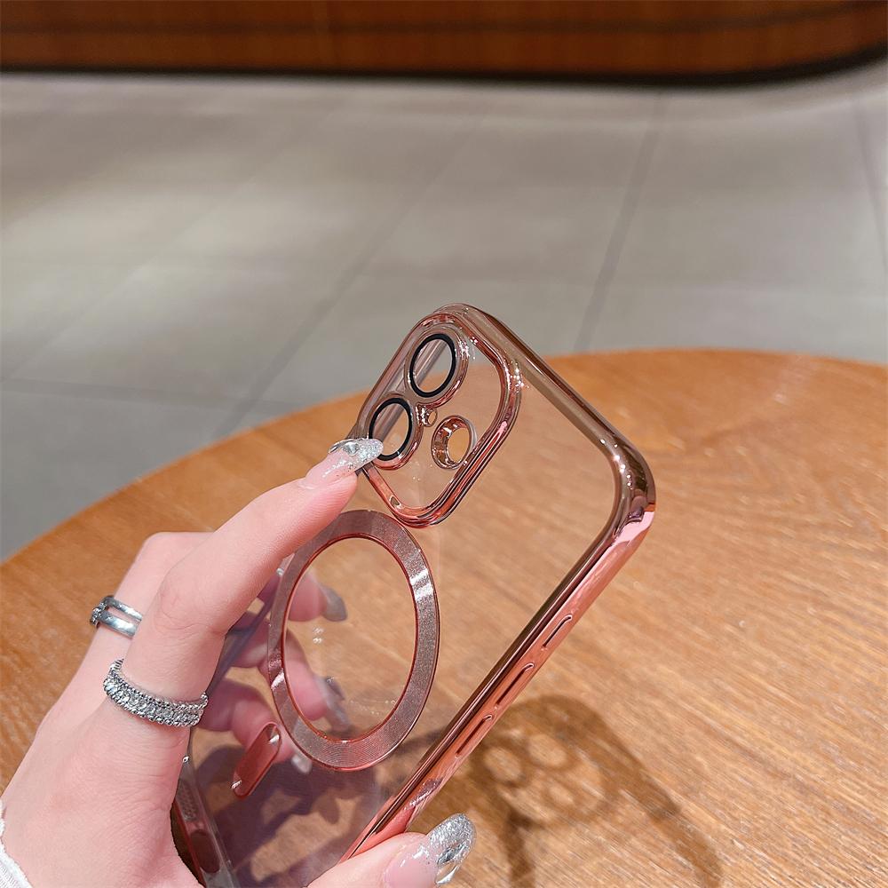 Luxury Plating Magnetic For Magsafe Clear Bumper Case For iPhone 16 15 14 13 12 11 Pro Max Plus XR XS 7 8 Wireless Charge Cover