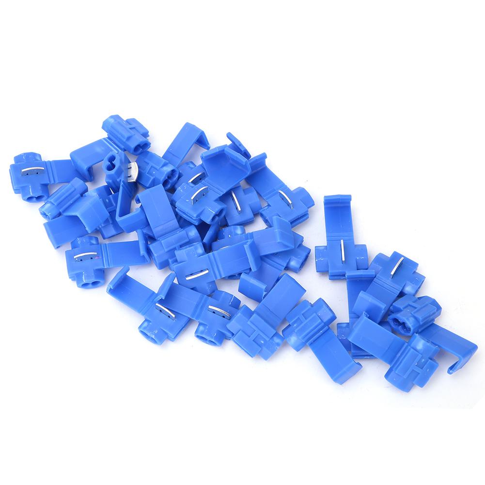 25Pcs Blue Solderless Quick Splice Snap Wire Connector 0.75 2.5mm AWG 14 To 18