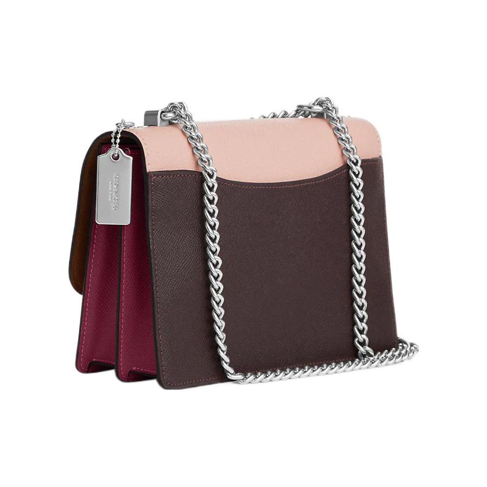 New COACH Klare Leather Square Bag, Portable Crossbody Bag, Shoulder Bag Women's Pink CJ862-SVP20