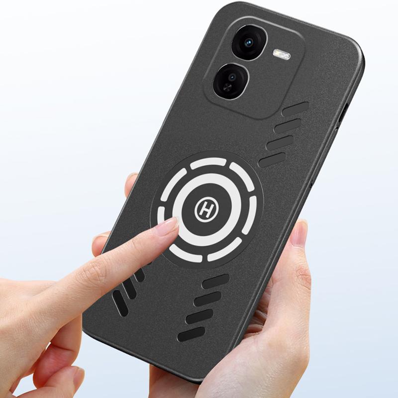 For Vivo iQOO Z9 Z9X Turbo Rock Sand Ice Magnetic Heat Dissipation Matte Anti-fingerprint PC Case Breathable Cooling Cover Shell