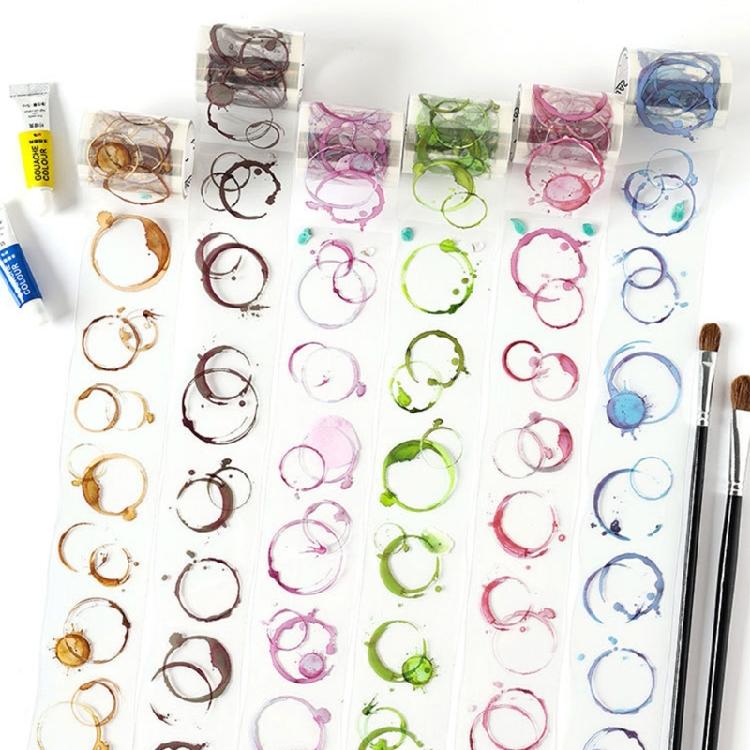 ResidueFree Repositionable Craft Tape with Aquatic Bubble Design for Creative Use Adhesive Film PET Sticker 1Box/6pcs