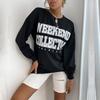 2025 Autumn Women's Long-Sleeve Letter Round Neck Pullover Hoodie