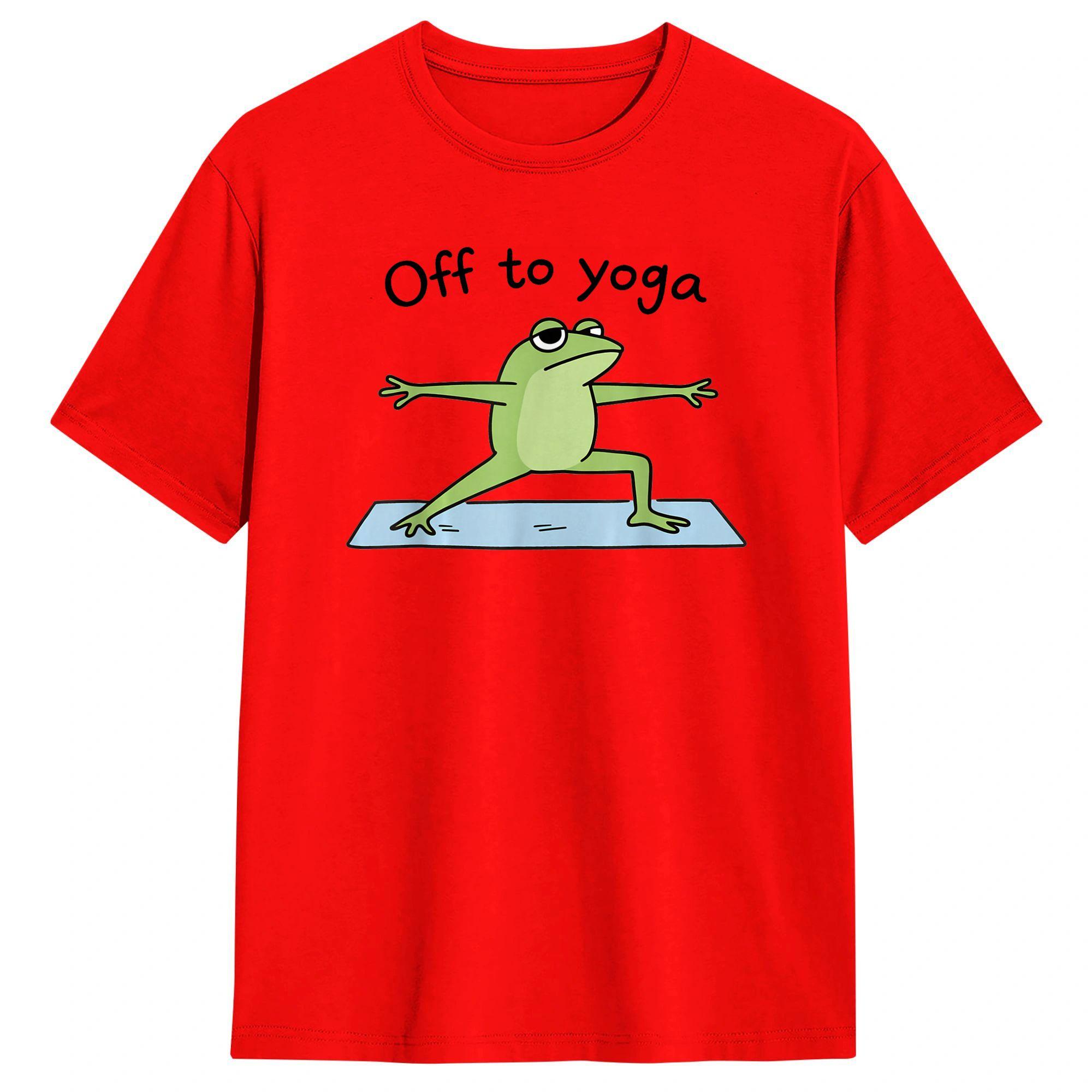 Streetwear TShirt Yoga Meditation Lover Yoga Namaste Frog Meme Off to Yoga Cotton T Shirts for Unisex Summer Short Sleeve Tops S