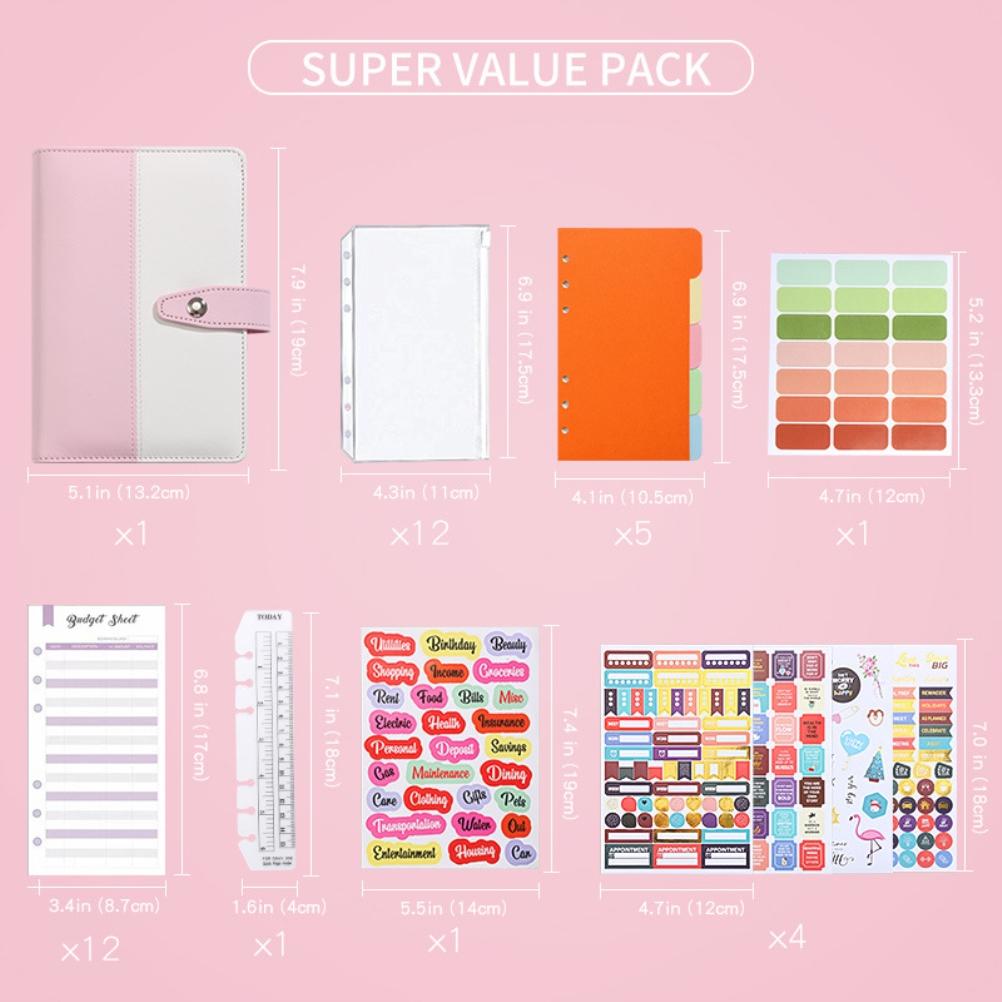 A6 PU Leder Budgetplaner mit Schnalle Budgetplaner Finanzplaner Budgetordner für Budgetierung Sparen