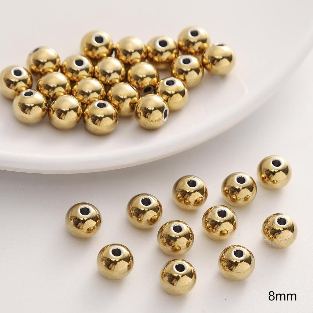 Stainless Steel Smooth Round Spacer Beads for Handmade DIY Bracelets & Necklaces