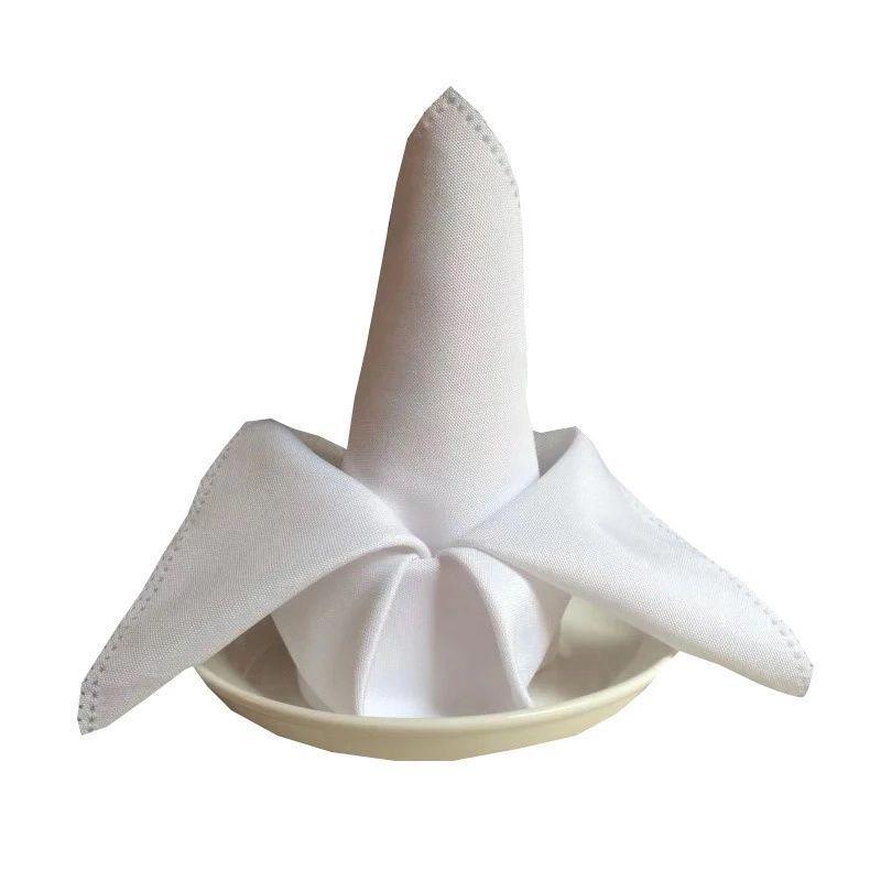 Plain Red Napkin Cloth for Hotels, Cafes, and Western Restaurants - Multipurpose Folded Flower Design