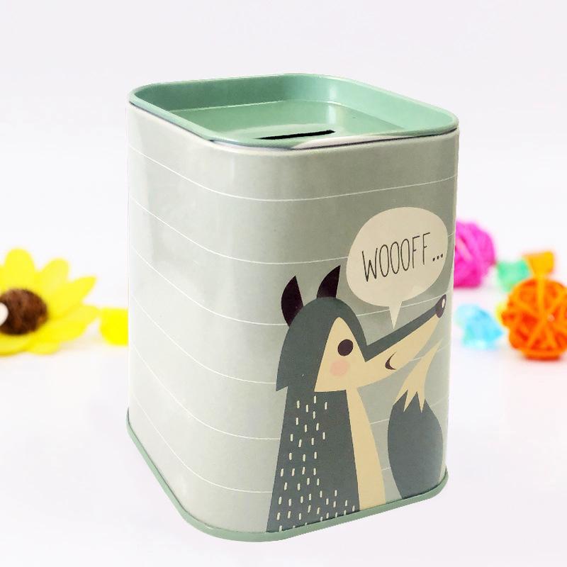 Cartoon Tin Pen Holder & Piggy Bank for Kids