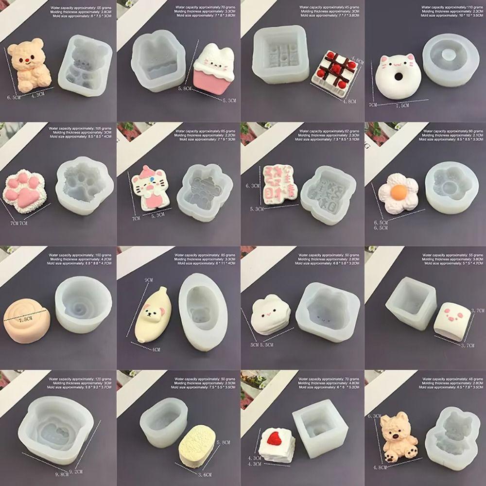 1Pcs Durable Animal Bunny Kitten Silicone Mold Multifunctional Cartoon Candle Mold Cute Baking Mould Bakeware Tool