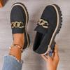 Fashion Woman Loafers Retro Autumn Ladies Large Size Frosted British Style Thick Heel Round Toe Rubber Outsole Korean Style Casual Shoes