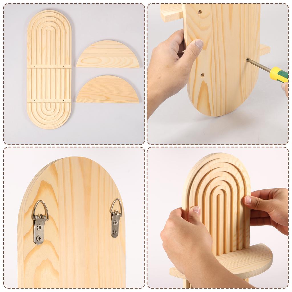 Wood Floating Shelf Elegant Space Saving Mid Century Wall Shelves Solid Mid Century Bohemian Wall Decor Wood Arched Wall Shelf