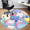 1PC Cats Kawaii Office Round Area Rug, Indoor Mat Suitable For Office, Under Office Chairs Bedroom Living Room Home Decor, Room Deco 171