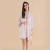 Long Sleeve Silk 2 Piece Nightgown Set Embroidered Lace Nightgown Women's Mulberry Silk Nightgown Crepe Satin Robe