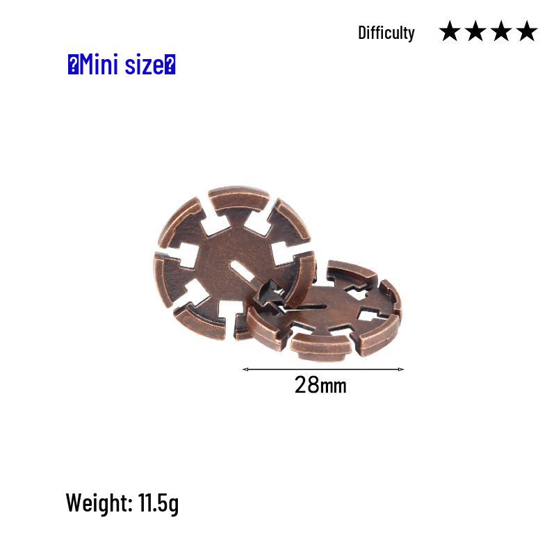 Intelligence Puzzle Zinc Alloy Disentanglement Rings - Unlock Nine Linked Rings Kongming Luban Lock Educational Toy