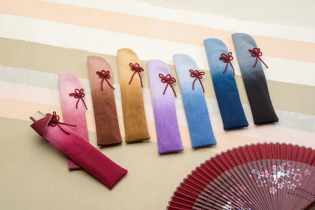 Kyoto Geibido Folding Fan Gradient Japanese Made In Japan Case, 22.5cm, Design, Women's, Item, (Black)