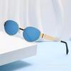 Retro Steampunk Sun Protection Sunglasses Vintage New Women's Metal Oval Sunglasses Ladies Classic UV400 Sunscreen Eyewear