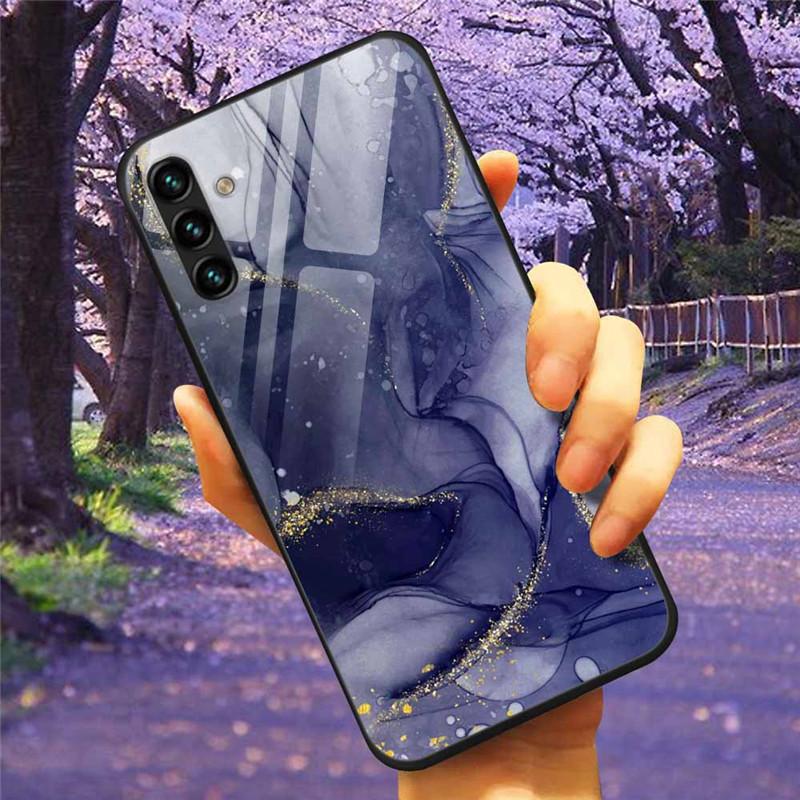 For Samsung A34 A54 A14 A7 2018 Case GalaxyA54 Glass Tempered Hard Cover Coque for Samsung Galaxy A34 5G GalaxyA34 Space A 14